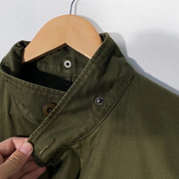 Stussy Khaki Green Mil-spec Cotton Long Parka Jacket men's size Medium - Picture 5 of 9